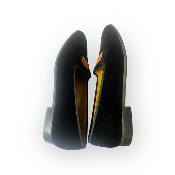 Black Crown Embroidered Women's Loafers - Picture 6 of 12